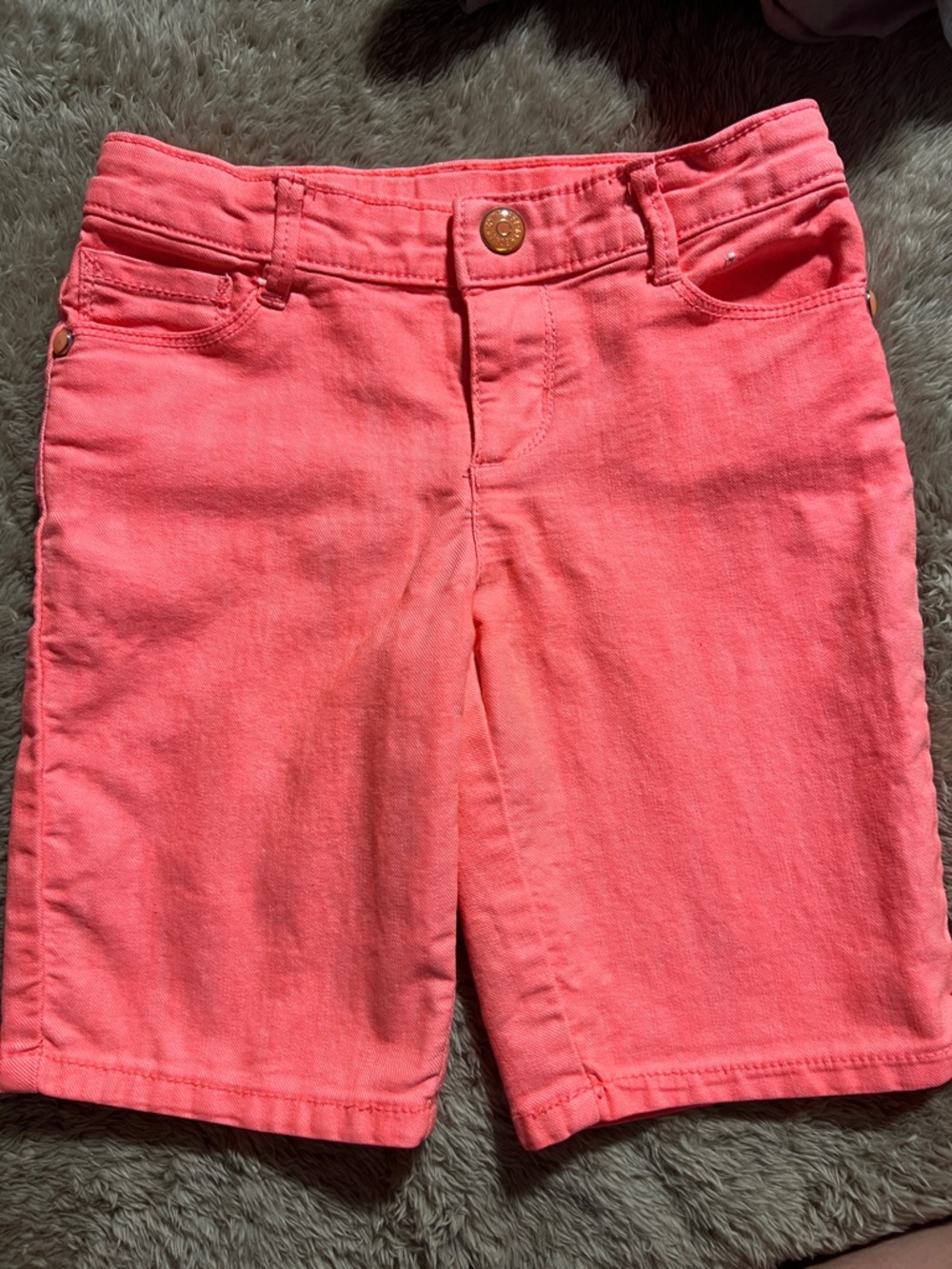 Gymboree Coral Pink Stretch Denim Bermuda Shorts